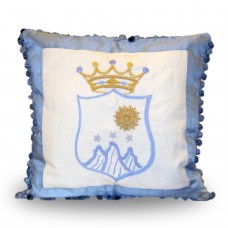 Cuscino Ricamo Stemma Azzurro